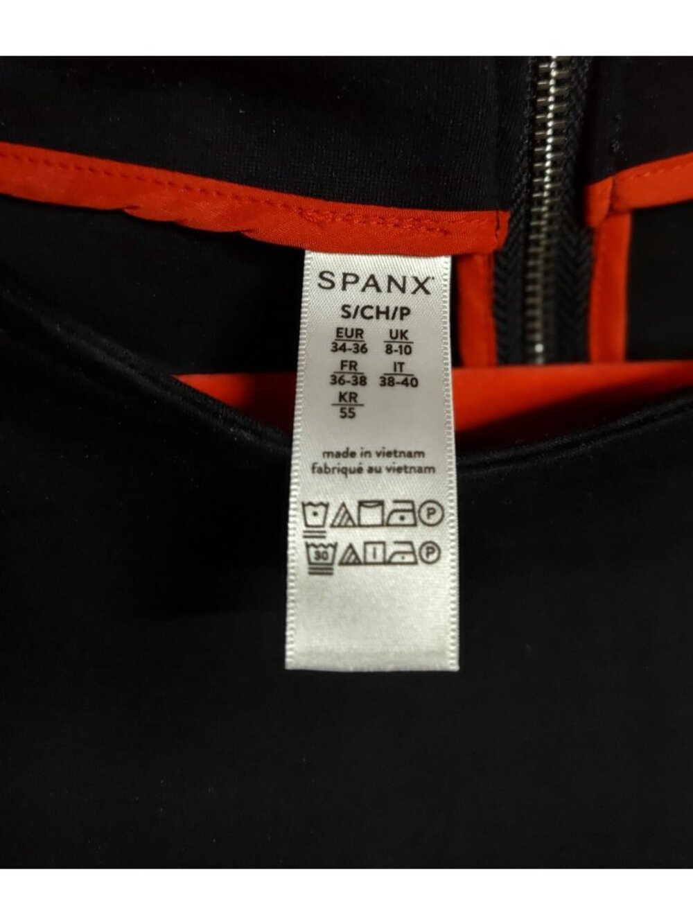 Spanx Black Perfect Shift Dress S/P 3/4 Sleeve Zip Back Classic Fit - Picture 9 of 9